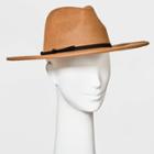 Women's Wide Brim Felt Fedora Hat - Universal Thread Caramel Brown