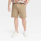 Men's Big & Tall Regular Fit 9 Tech Chino Shorts - Goodfellow & Co Tan