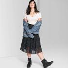 Women's Plus Size Short Sleeve Scoop Neck Cropped T-shirt - Wild Fable White