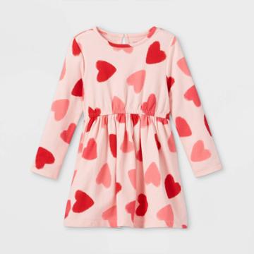 Toddler Girls' Heart Long Sleeve Dress - Just One You Made By Carter's Pink