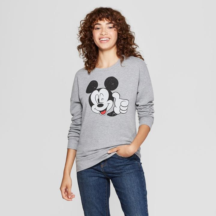 Women's Disney Mickey Mouse Graphic Sweatshirt (juniors') Gray