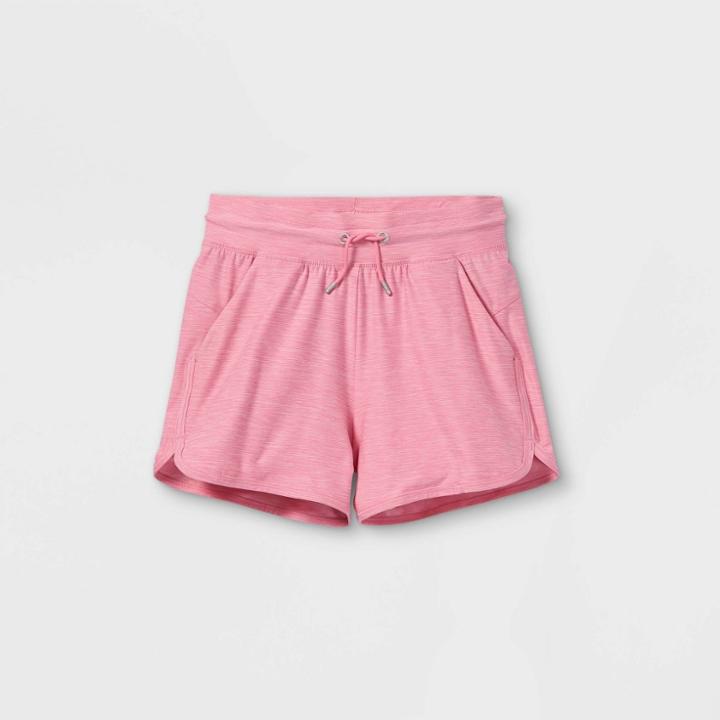 Girls' Soft Gym Shorts - All In Motion Heather Pink