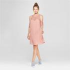 Women's Cold Shoulder Lace Sleeve Sundress - Xhilaration Blush