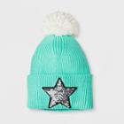 Girls' Cuffed Star Beanie - Cat & Jack Turquoise