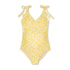 Maternity Floral Print Tie Shoulder One Piece Swimsuit - Isabel Maternity By Ingrid & Isabel Yellow