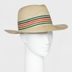 Women's Straw With Multicolor Stripes Panama Hat - A New Day Tan