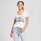 Women's Life Is A Highway Drapey Short Sleeve T-shirt - Lyric Culture (juniors') - White