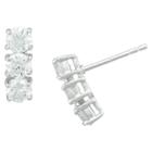 Target Silver Plated 3-stone Cubic Zirconia Post Earrings