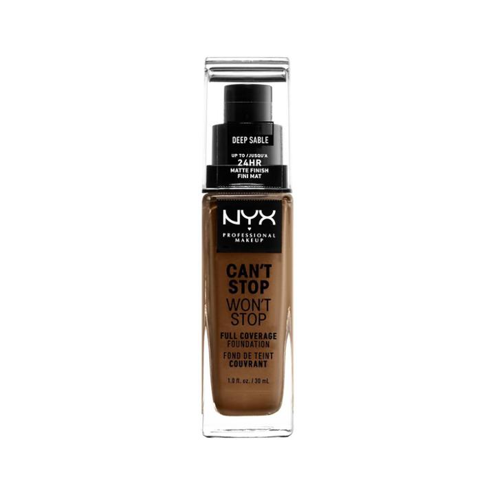 Nyx Professional Makeup Can't Stop Won't Stop Full Coverage Foundation Deep Sable