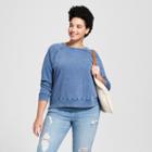 Women's Plus Size Crew Sweatshirt - Universal Thread Navy (blue)