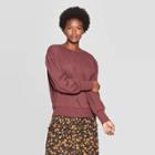 Women's Puff Long Sleeve Crewneck Sweatshirt - Universal Thread Burgundy Xxl, Women's, Red