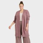 Women's Plus Size Cable Knit Open-front Cardigan - A New Day