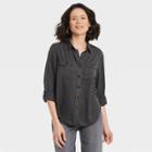 Women's Long Sleeve Button-down Utility Shirt - Knox Rose Gray