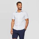 Men's Jacquard Short Sleeve Novelty Button-down Shirt - Goodfellow & Co Horizon Blue