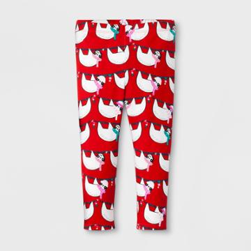 Toddler Girls' Christmas Leggings Pants - Cat & Jack Wowzer Red
