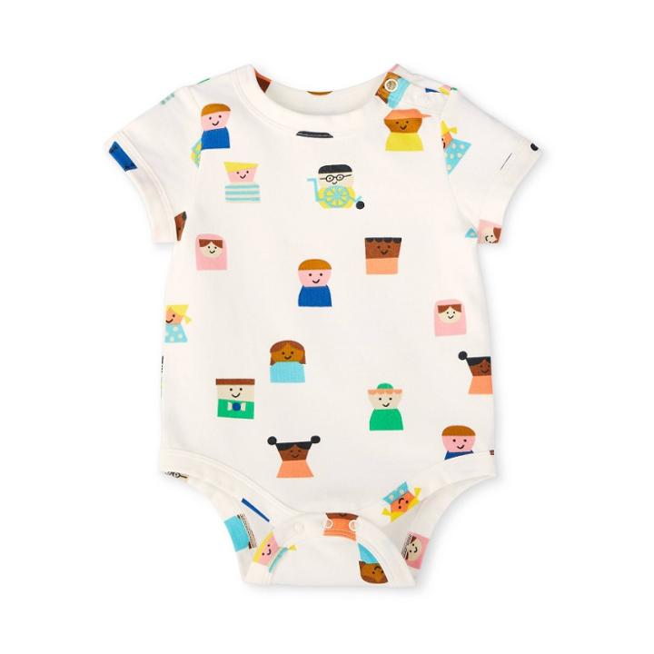 Baby Kids-print Shoulder Button Short Sleeve Bodysuit - Christian Robinson X Target White Newborn