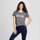 Women's Short Sleeve Boston Swirls Scoop Neck T-shirt - Awake Gray