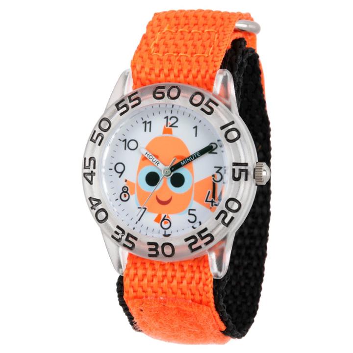 Girls' Disney Finding Dory Blue Plastic Time Teacher Watch - Orange, Orange Purple