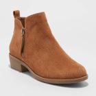 Women's Dylan Laser Cut Ankle Bootie - Universal Thread Cognac