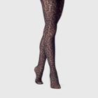 Women's Leopard Print Sheer Tights - A New Day Black S/m, Women's, Size: