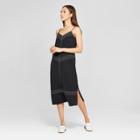 Women's Sleeveless Midi Dress With Top Stitch Detail - Mossimo Black