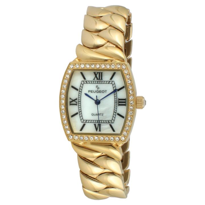 Peugeot Watches Peugeot Teardrop Goldtone Twisted Bracelet Watch, Girl's, Gold
