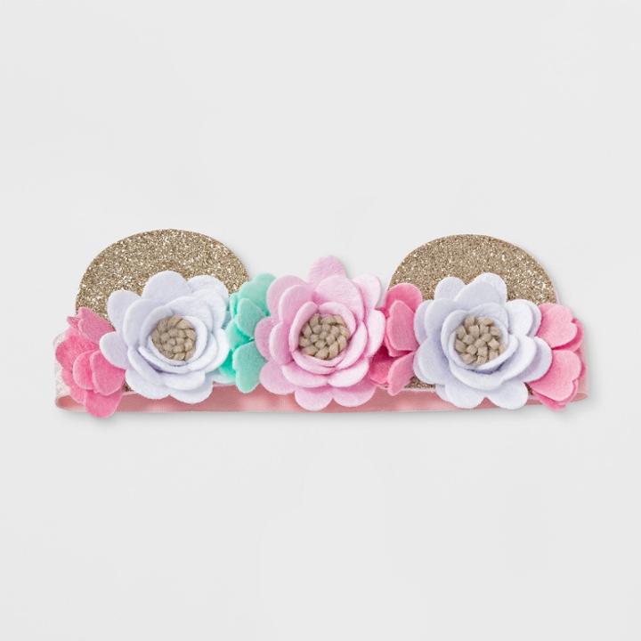 Baby Girls' Bear Ears Headband - Cloud Island Pink,