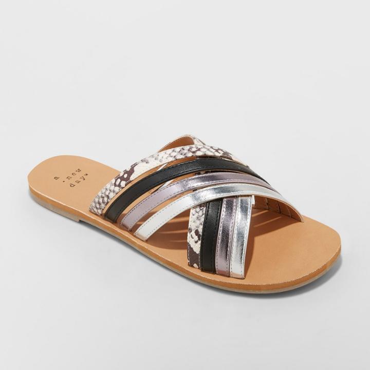 Women's Laila Snake Strappy Slide Sandal - A New Day