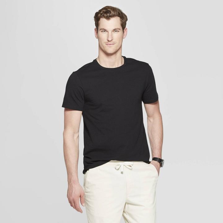 Men's Regular Fit Short Sleeve Lyndale Crew T-shirt - Goodfellow & Co Black