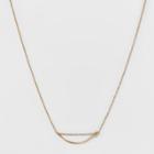 Curved Metal Bar Short Necklace - A New Day Gold