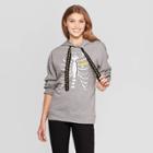 Modern Lux Women's Candycorn Hooded Pullover Sweater (juniors') - Heather Gray