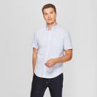 Target Men's Striped Standard Fit Short Sleeve Poplin Button-down Shirt - Goodfellow & Co Amparo Blue