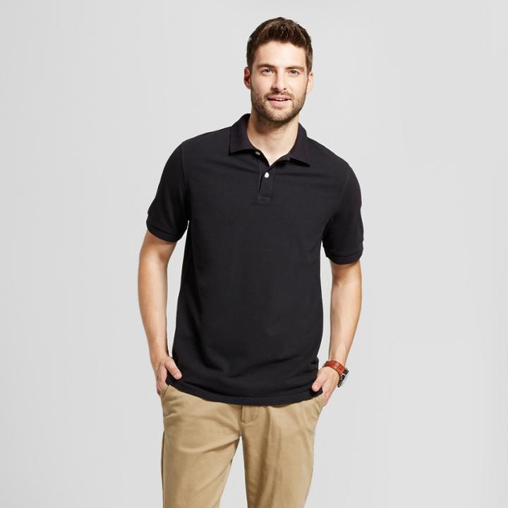 Men's Standard Fit Short Sleeve Loring Polo Shirt - Goodfellow & Co Charcoal