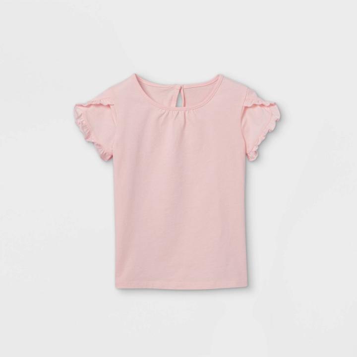 Oshkosh B'gosh Toddler Girls' Ruffle Short Sleeve T-shirt - Pink