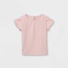 Oshkosh B'gosh Toddler Girls' Ruffle Short Sleeve T-shirt - Pink