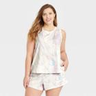 Women's Plus Size Tank Top And Shorts Pajama Set - Stars Above Purple