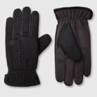 Isotoner Men's Handwear Gathered Wrist Microsuede Gloves - Black