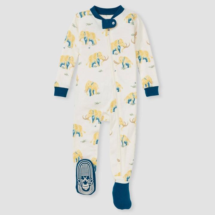 Burt's Bees Baby Baby Boys' Wooly Mammoth Footed Pajama - Blue