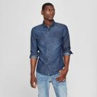 Men's Long Sleeve Denim Shirt - Goodfellow & Co Banner Blue