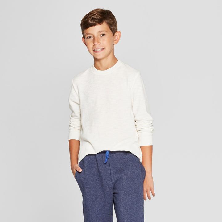 Boys' Long Sleeve Sweatshirt - Cat & Jack Off-white (beige)