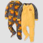 Gerber Baby Boys' Lion Blanket Sleeper Footed Pajama - Dark Gray/yellow