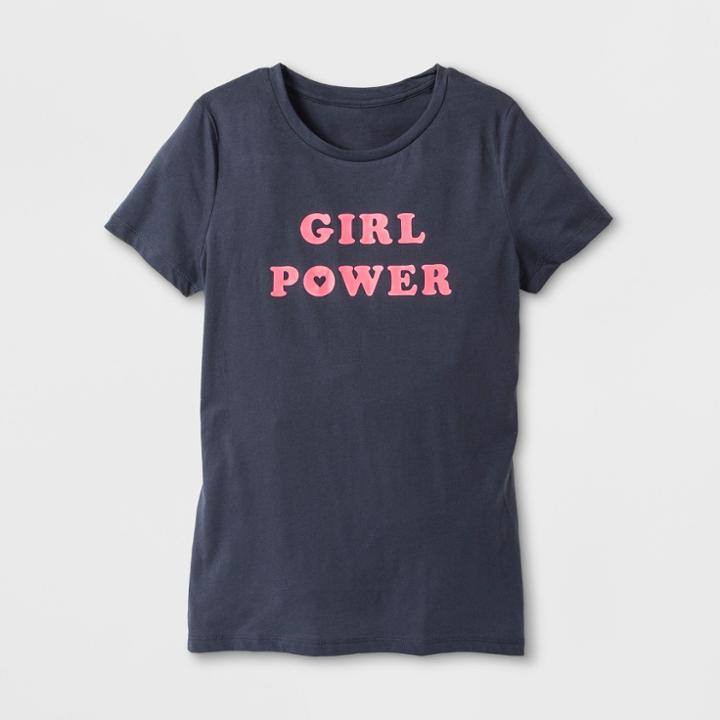 Shinsung Tongsang Women's Short Sleeve Girl Power Graphic T-shirt - Gray