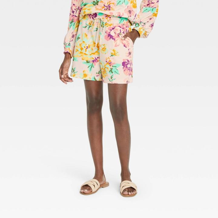 Women's Lounge Shorts - Who What Wear Cream Floral Xs, Ivory Floral