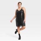 Women's Plus Size Sequin Slip Dress - A New Day Black