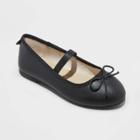 Toddler Girls' Nora Slip-on Ballet Flats - Cat & Jack Black