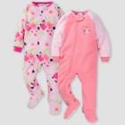 Gerber Baby Girls' Floral Blanket Sleeper Footed Pajama - Pink