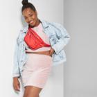 Women's Plus Size Knit Corduroy Mini Skirt - Wild Fable Pink