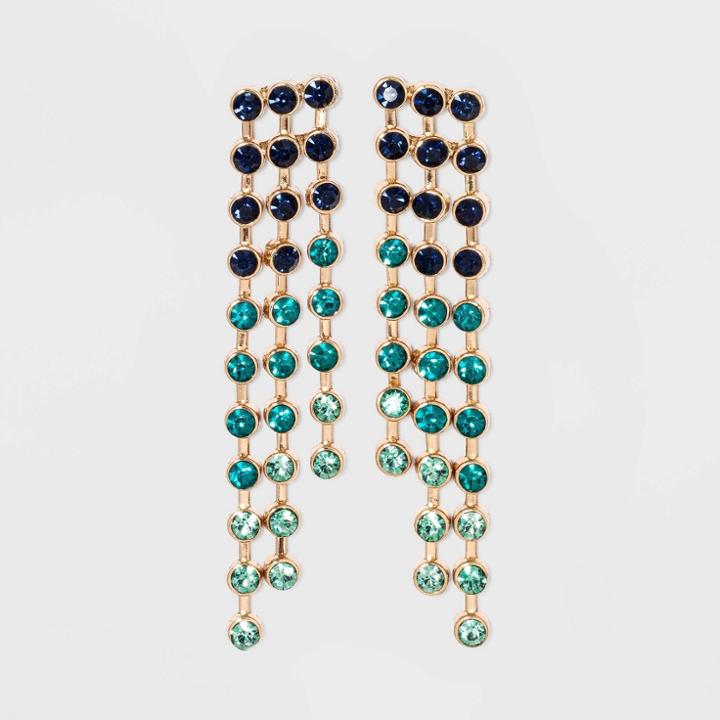 Gemstone Ombre Waterfall Drop Earrings - A New Day Blue