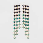 Gemstone Ombre Waterfall Drop Earrings - A New Day Blue