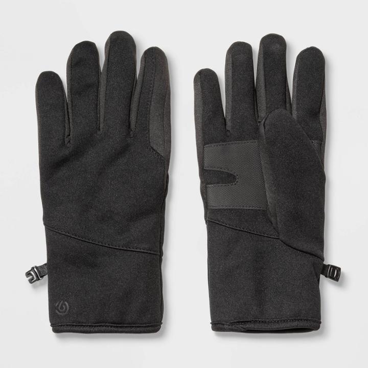 Men's Solid Softshell Glove With Faux Sherpa Lining - C9 Champion Black M/l, Size: